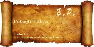 Betegh Petra névjegykártya